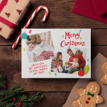 Cartão De Festividades Colagem de Fotos de Natal Feliz<br><div class="desc">Espalhe um pouco de alegria de férias com estes cartões com fotos divertidos. Eles estão prontos para serem personalizados com duas de suas próprias fotos e seus nomes com gráficos festivos em um estilo retrô em vermelho, verde limão e azul-turquesa, incluindo ornamentos de vintage e a mensagem Feliz Natal em...</div>