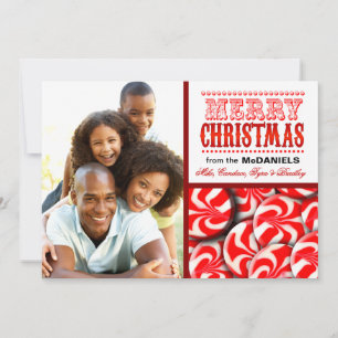 Cartão De Festividades Colagem de Fotos de Natal Merry Candy