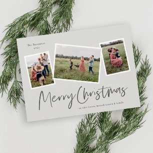 Cartão De Festividades Colagem de Fotos de Natal Moderno 3