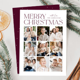 Cartão De Festividades Colagem de Fotos de Natal Moderno com Vinho 9