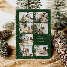 Cartão De Festividades Colagem de Fotos de Natal Moderno e Feliz