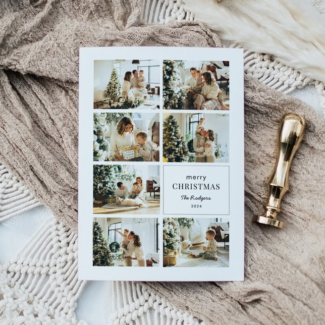 Cartão De Festividades Colagem de Fotos de Natal Moderno e Feliz (Criador carregado)