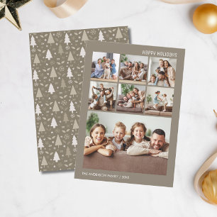 Cartão De Festividades Colagem de Fotos de Natal Moderno para Família de