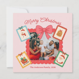 Cartão De Festividades Colagem de Fotos de Natal Personalizada e Fofa