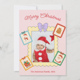 Cartão De Festividades Colagem de Fotos de Natal Personalizada e Fofa