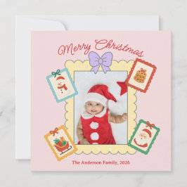 Cartão De Festividades Colagem de Fotos de Natal Personalizada e Fofa