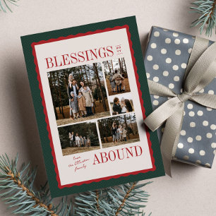 Cartão De Festividades Colagem de fotos de Natal religioso bênçãos abunda