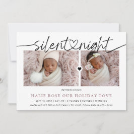 Cartão De Festividades Colagem de Fotos de Noite Silenciosa com Coração L