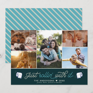 Cartão De Festividades Colagem de Fotos de Papel Higiênico Humor Divertid