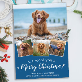 Cartão De Festividades Colagem de Fotos de Pet de Cachorro Personalizado