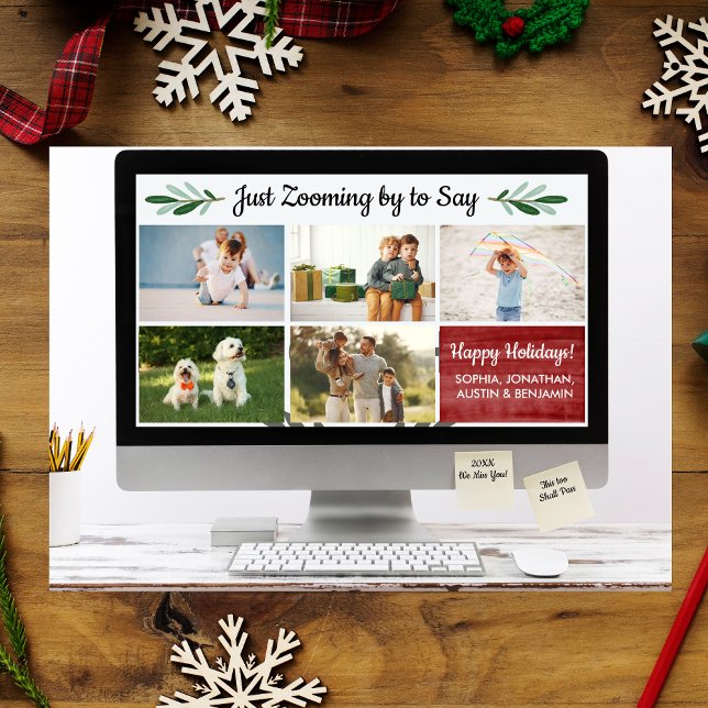 Cartão De Festividades Colagem de Fotos de Quarentena de Zoom Engraçado F (Criador carregado)