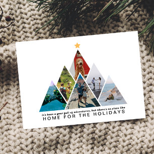 Cartão De Festividades Colagem de Fotos de Viagens do Ano em Casa para as