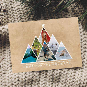Cartão De Festividades Colagem de Fotos de Viagens do Ano em Casa para as
