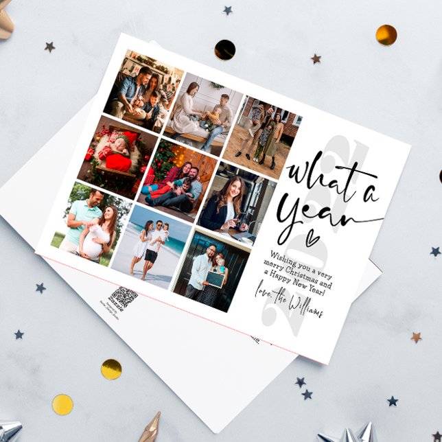 Cartão De Festividades Colagem de Fotos do Ano Moderno (Criador carregado)