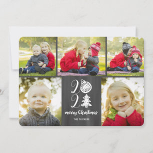 Cartão De Festividades Colagem de Fotos do Chalkboard Doodle Natal de 202