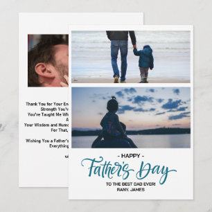 Cartão De Festividades Colagem de Fotos do Dia dos Pais Feliz 