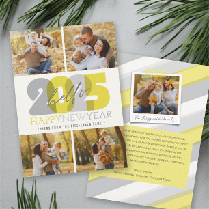 Cartão De Festividades Colagem de Fotos do Feliz ano novo 4 Moderno 2022