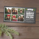 Cartão De Festividades Colagem de Fotos do Instagram Chalkboard 6<br><div class="desc">Uma virada e alegre saudação de Natal com uma coleção de fotos de 6 fotos.</div>