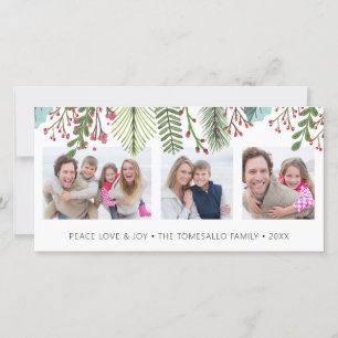 Cartão De Festividades Colagem de Fotos do Winter Greenery