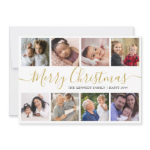 Colagem de Fotos Dourada Feliz Natal 9