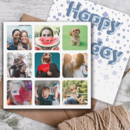 Cartão De Festividades Colagem de Fotos e Texto de Balão de Aniversário F