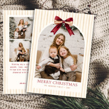 Colagem de Fotos Elegantes com Listras de Natal
