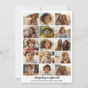 Cartão De Festividades Colagem de Fotos em Grid Básico com Texto Moderno