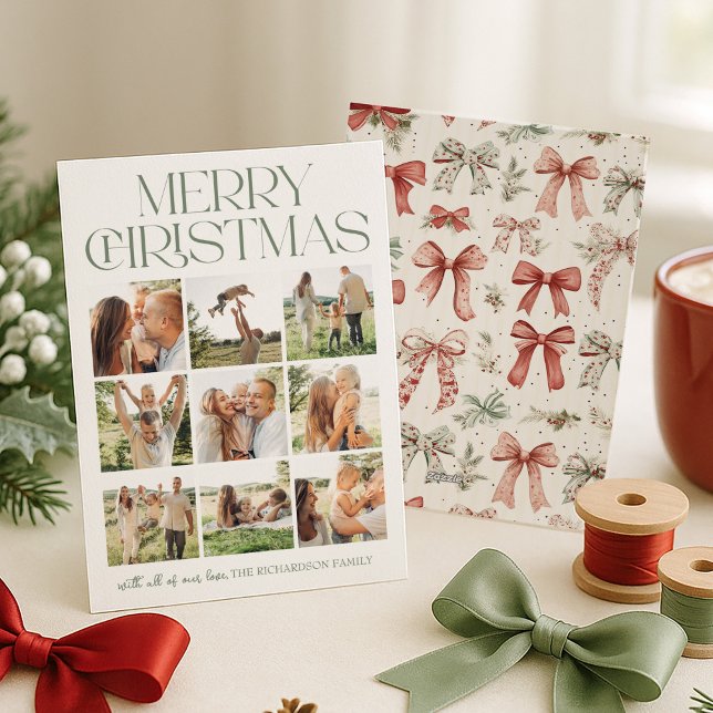 Cartão De Festividades Colagem de Fotos Feliz de Natal (Criador carregado)