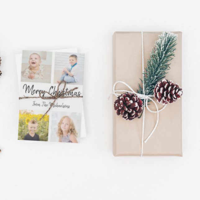 Cartão De Festividades Colagem de Fotos Feliz de Natal (Criador carregado)