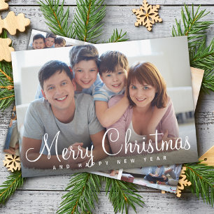 Cartão De Festividades Colagem de Fotos Feliz Natal 7 Roteiro Clássico