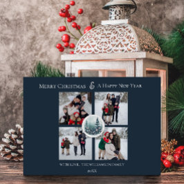 Cartão De Festividades Colagem de Fotos Floral da Floresta Azul