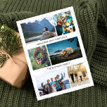 Cartão De Festividades Colagem de Fotos Lembranças Felizes de Viagens<br><div class="desc">Capture e mostre suas aventuras inesquecíveis com nosso cartão de Natal de viagem com colagem de 8 fotos! Projetado para famílias ou casais que amam viajar, este cartão oferece a maneira perfeita de compartilhar múltiplas memórias de seu ano de exploração. Com espaço para 6 fotos na frente e 2 fotos...</div>