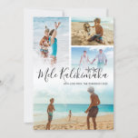 Cartão De Festividades Colagem de Fotos Mele Kalikimaka<br><div class="desc">Simples cartão de Natal do Havaí com uma colagem de 4 fotos de sua maravilhosa família,  o ditado "mele kalikimaka",  dois desenhos de estrelas oceânicas,  seu nome de família e o ano.</div>