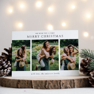 Cartão De Festividades Colagem de Fotos Minimalista Natal Moderno