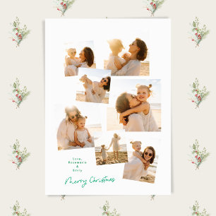 Cartão De Festividades Colagem de Fotos Mínimo Simples Natal Multi 7
