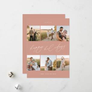 Cartão De Festividades Colagem de Fotos Moderna 6 do Elegant Script Typog