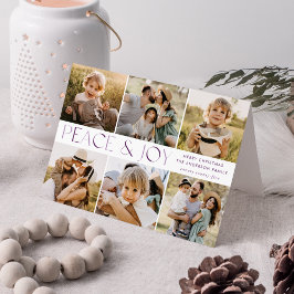 Cartão De Festividades Colagem de Fotos Moderna de Paz e Alegria