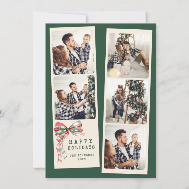 Cartão De Festividades Colagem de Fotos Moderna Feliz Natal Simples (Frente)