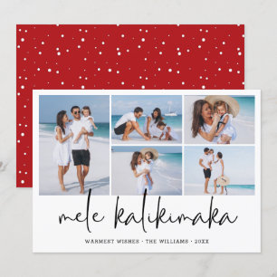 Cartão De Festividades Colagem de Fotos Moderna Mele Kalikimaka Havaiano