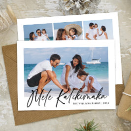 Cartão De Festividades Colagem de Fotos Moderna Mele Kalikimaka Havaiano