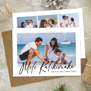 Cartão De Festividades Colagem de Fotos Moderna Mele Kalikimaka Havaiano