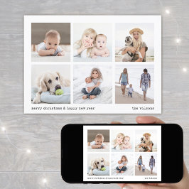 Cartão De Festividades Colagem de Fotos Moderna Minimalista do Natal 6