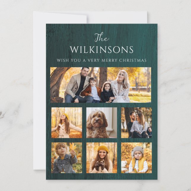 Cartão De Festividades Colagem de fotos moderna, natal do lado duplo Flat (Frente)