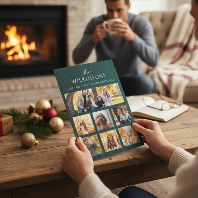 Cartão De Festividades Colagem de fotos moderna, natal do lado duplo Flat (Criador carregado)