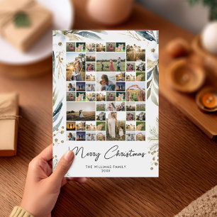 Cartão De Festividades Colagem de Fotos Modernas de Natal Feliz