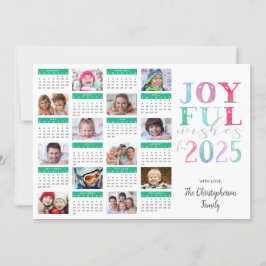 Cartão De Festividades Colagem de Fotos Moderno de Ano Novo Calendário 20