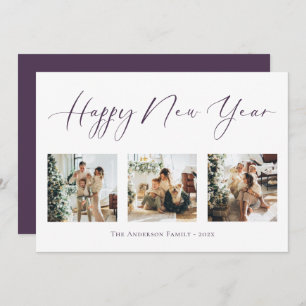 Cartão De Festividades Colagem de Fotos Multipla do feliz ano novo
