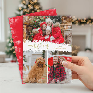 Cartão De Festividades Colagem de Fotos Natal Feliz 3