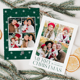 Cartão De Festividades Colagem de Fotos Natal Feliz Moderno 7