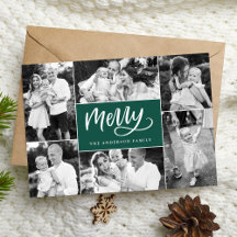 Colagem de Fotos Natal Verde Script Alegre 6